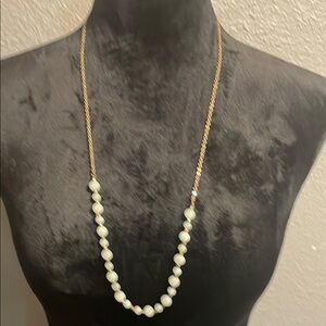 Elegant Gold and White Beaded Necklace